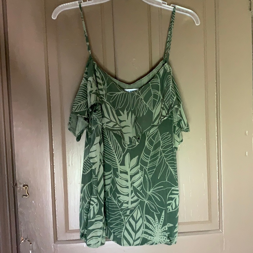 Green Luxe Off Shoulder Top